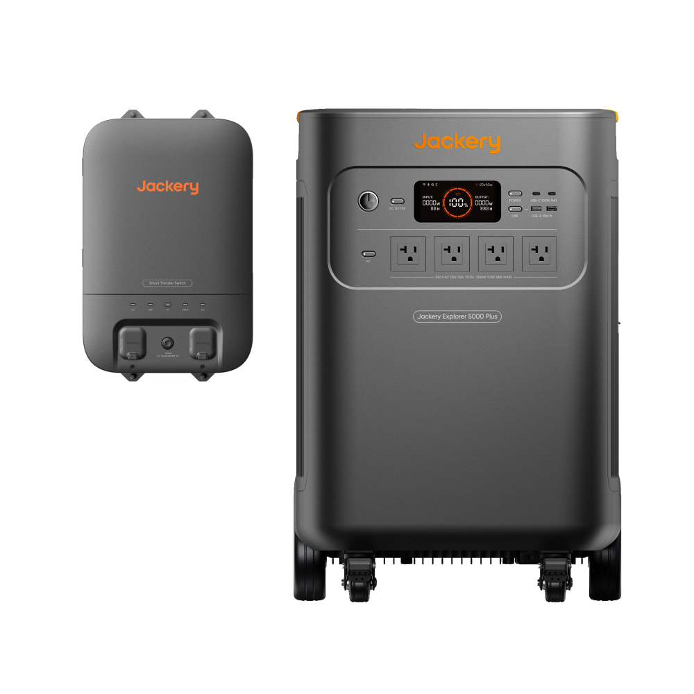 Jackery power station and battery pack on a white background