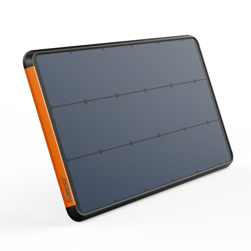 Solar panel with orange border on a white background