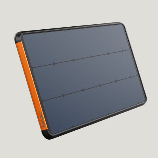 Solar panel with orange border on a white background