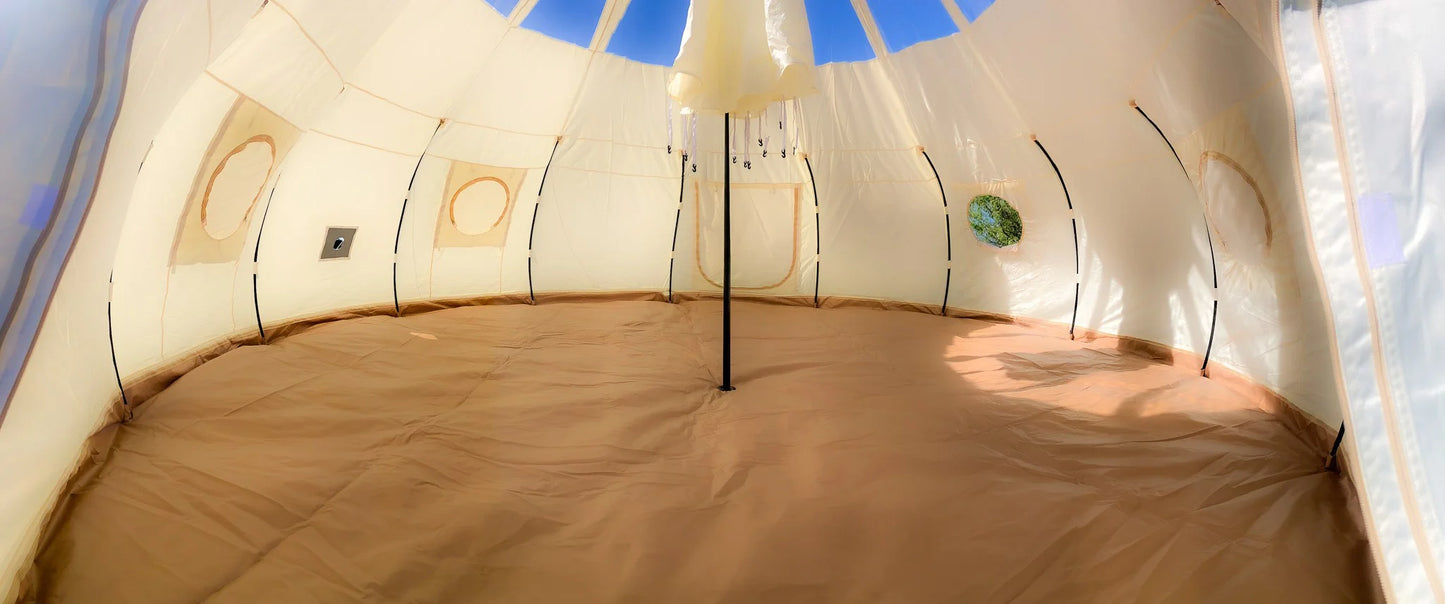 Interior of the Astral Tent in a panoramic view