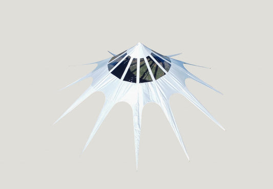 White Canopy with a central hole on a light gray background