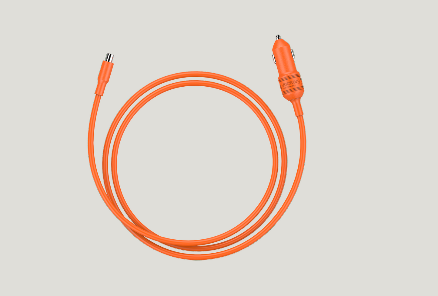 Orange cable with connectors on a green background