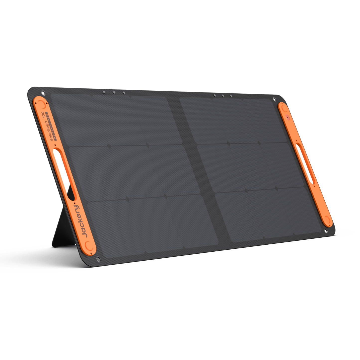 Solar panel with orange frames on a white background