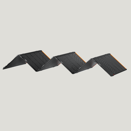 Foldable solar panel on a white background
