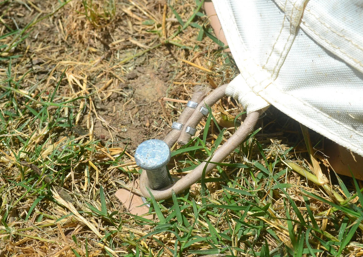 The nail stake in use on rugged terrain
