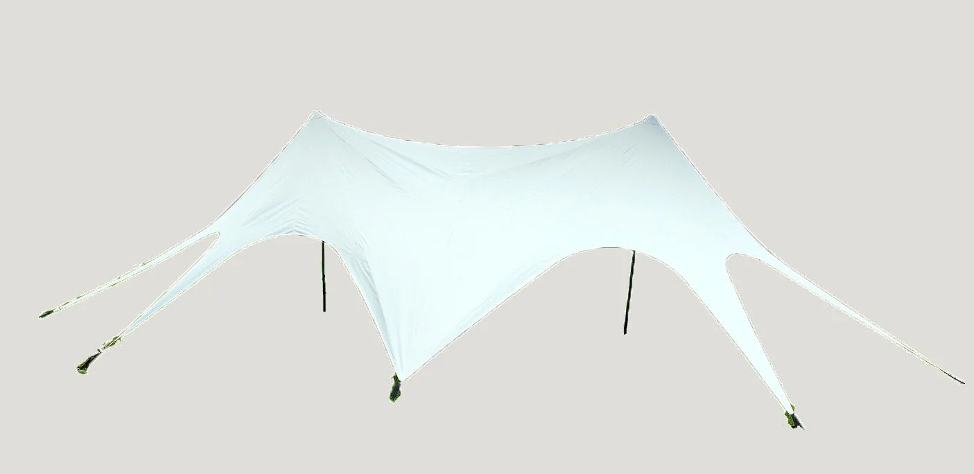 White wedding canopy tent on beige background