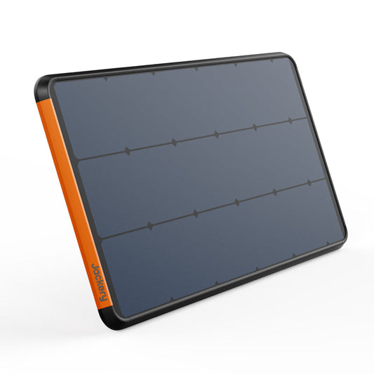 Solar panel with orange border on a white background