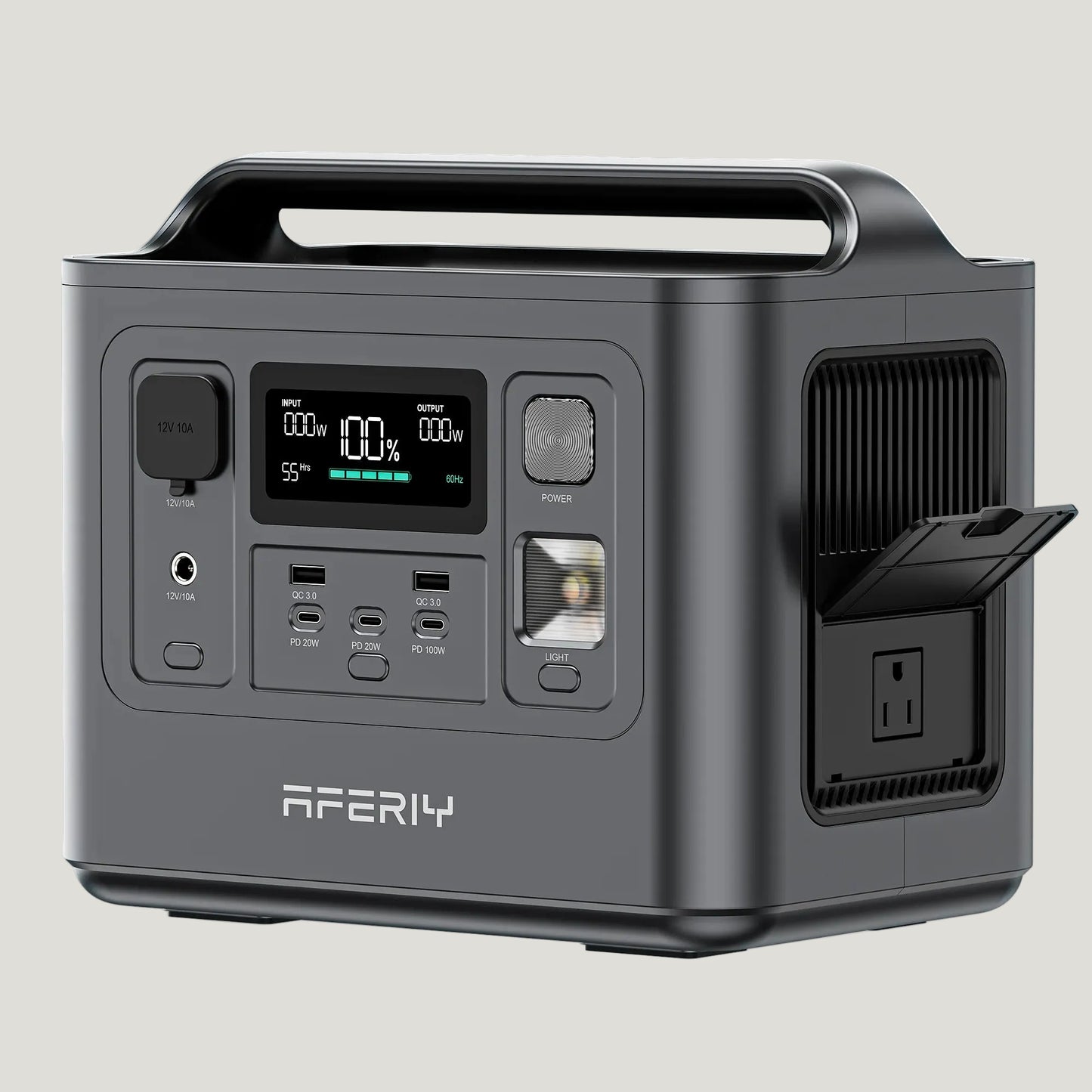 Portable power station with Aferiy branding on a white background