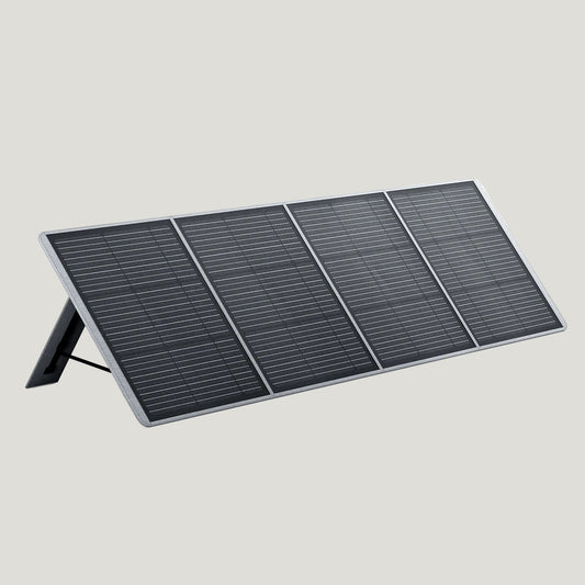 Foldable solar panel on a white background