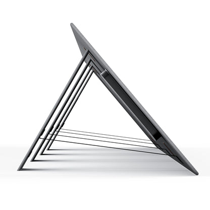 Solar panel side view showing adjustable kick-stands