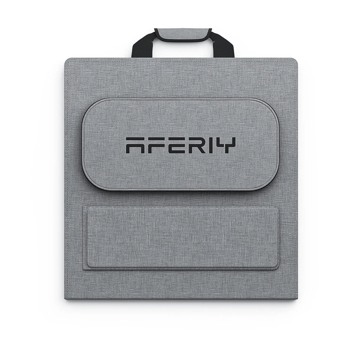 Foldable solar panel folded into carrying case for easy transport