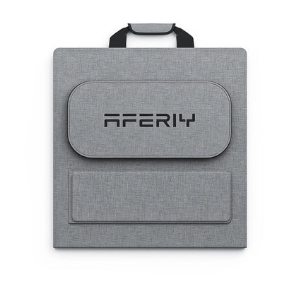 Foldable solar panel folded into carrying case for easy transport