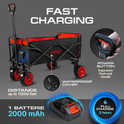 LUXEL compact electric cart with battery and charging port
