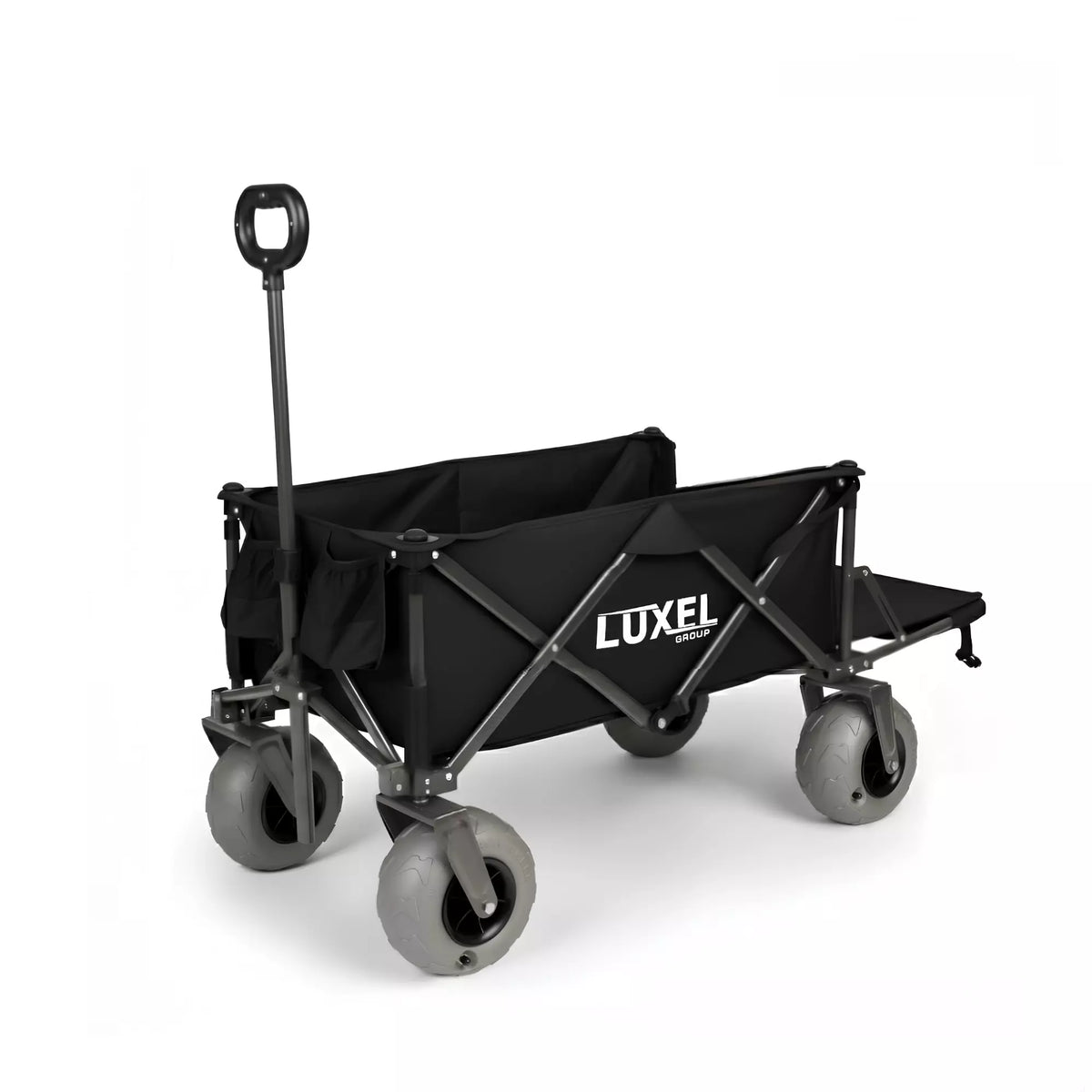 Black LUXEL beach wagon cart on a white background