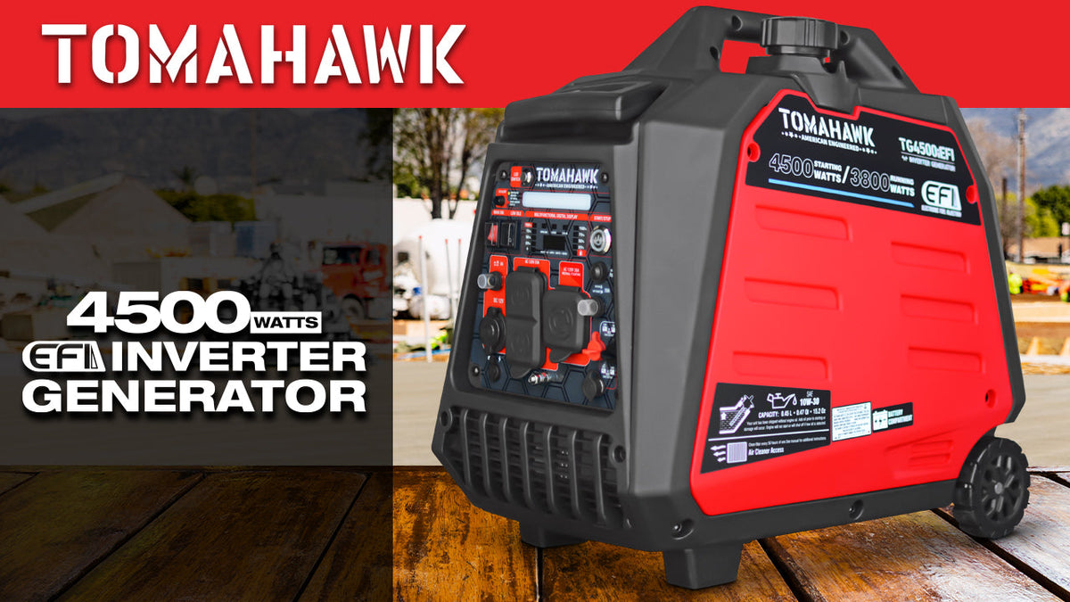 Tomahawk 4500W EFI Inverter Generator, Remote Start | TG4500iEFI