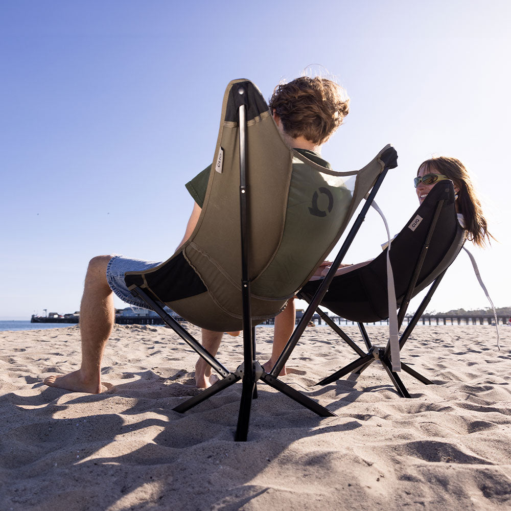 Relaxing in a CLIQ MystiQ lounge chair in Burnt Olive