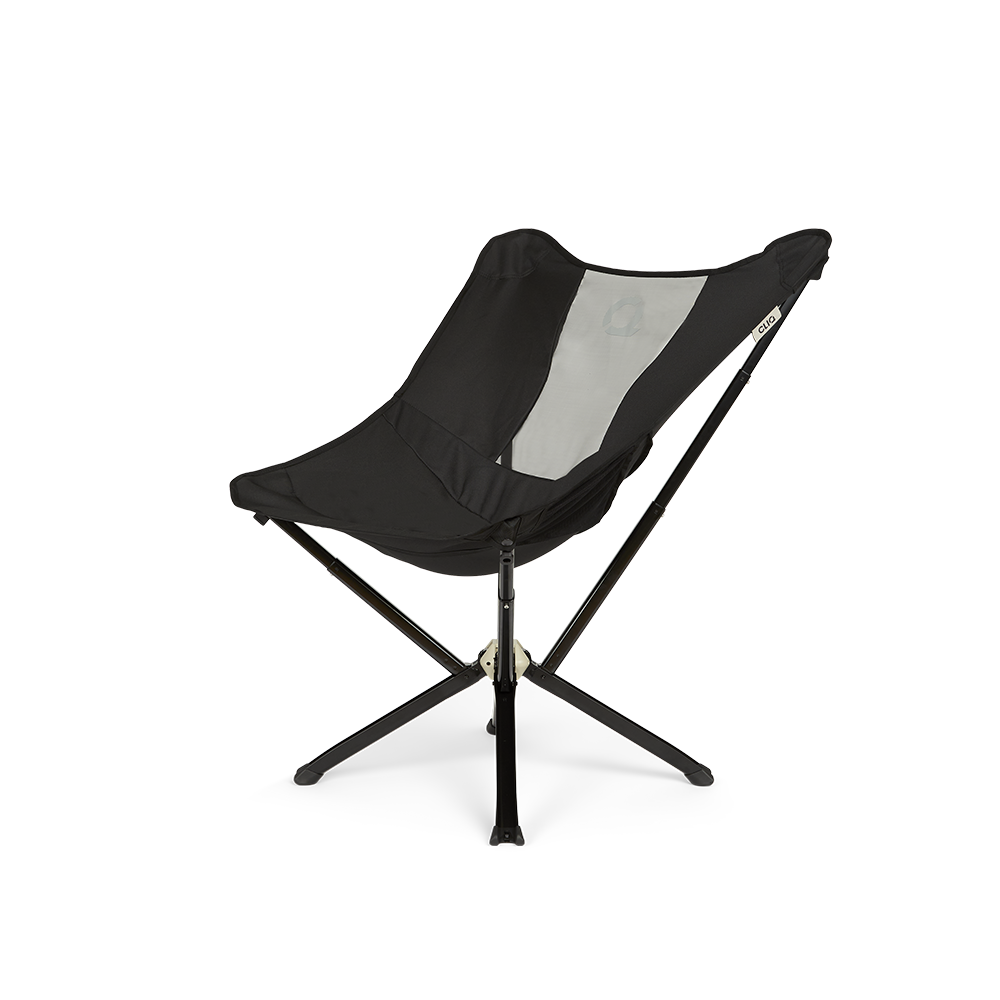 CLIQ MystiQ portable lounge chair in Onyx Black, front angle