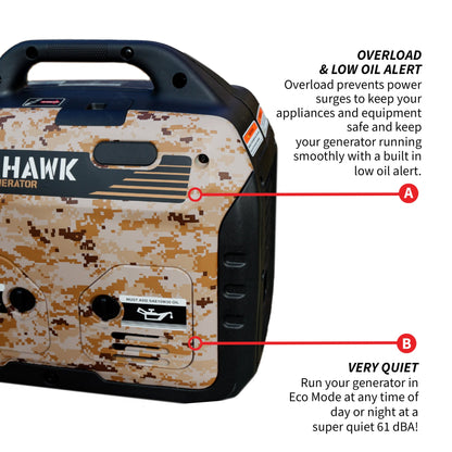 Tomahawk 3000W Camo Inverter Generator, Super Quiet | TG3000i-BRV