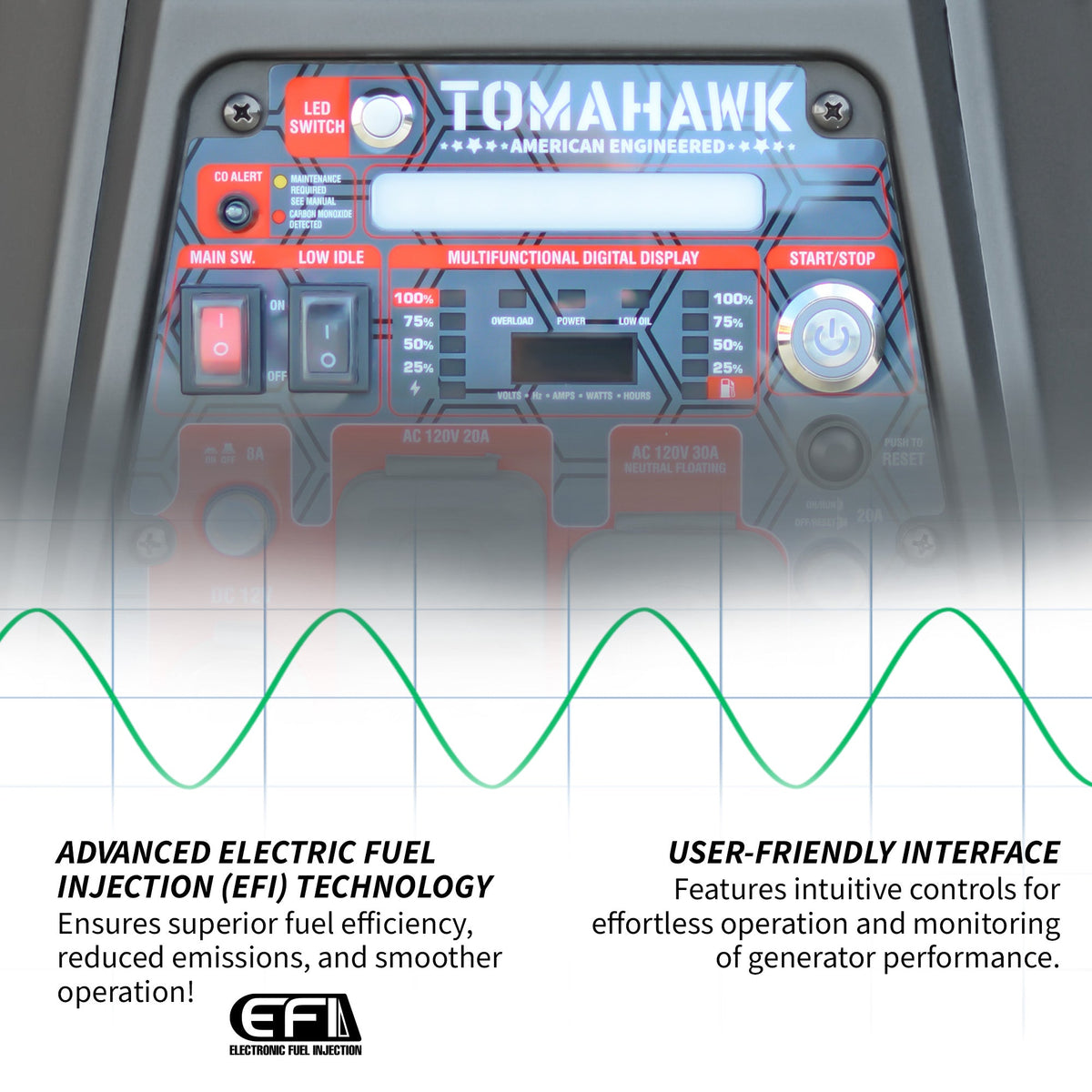 Tomahawk 4500W EFI Inverter Generator, Remote Start | TG4500iEFI