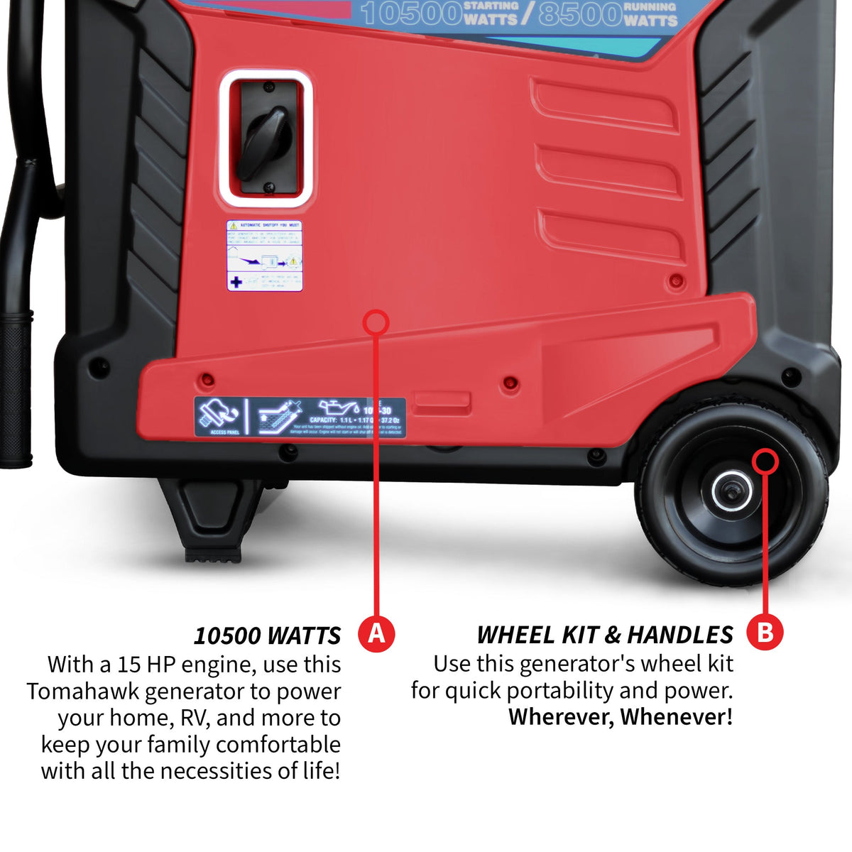 Tomahawk 10,500W Electric Start Inverter Generator | TG9000i