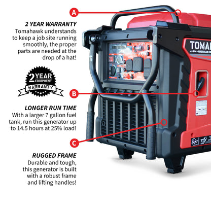 Tomahawk 10,500W Electric Start Inverter Generator | TG9000i