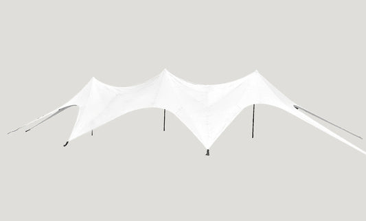White canopy tent on a plain background