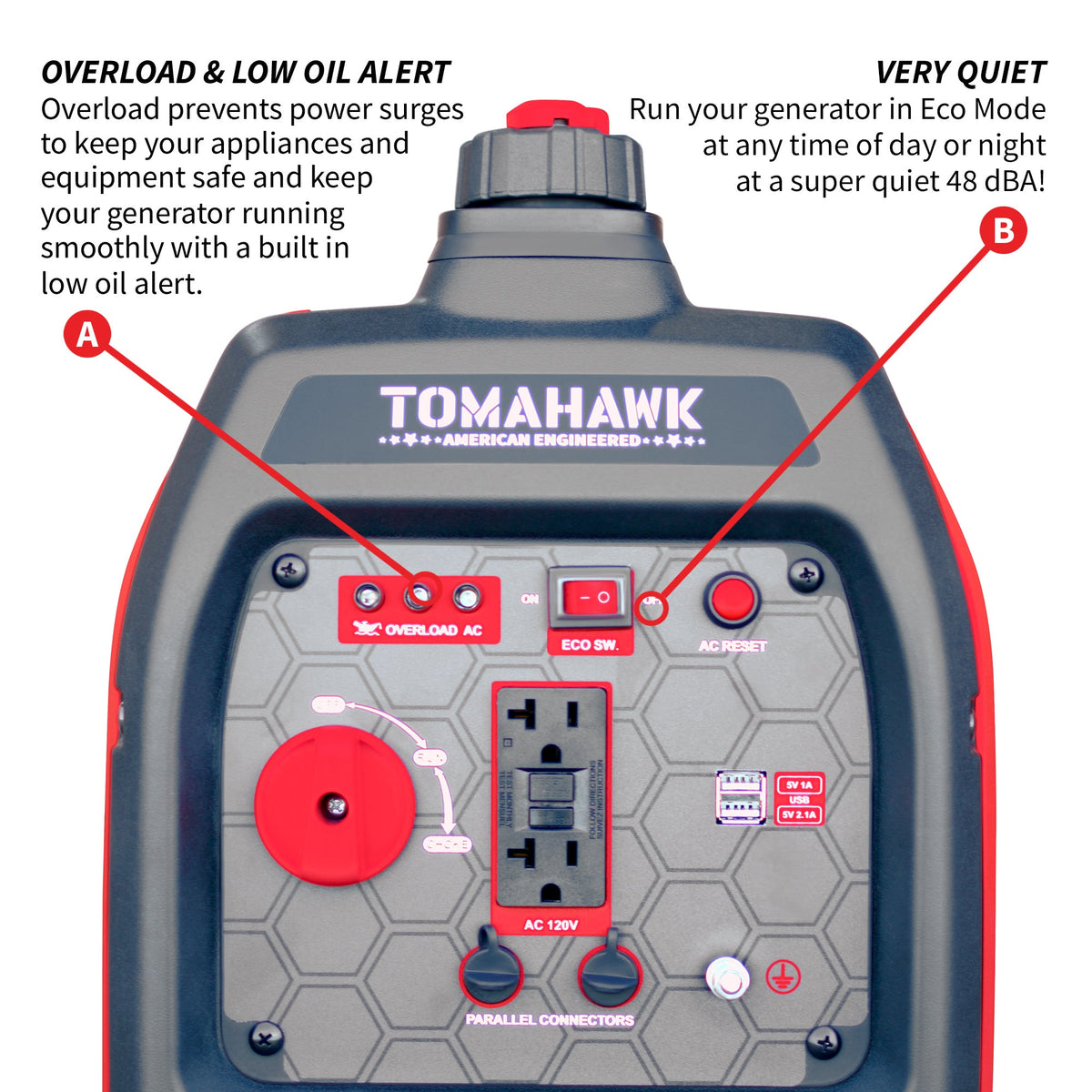Tomahawk 2000W Super Quiet Inverter Generator for Glamping | TG2000i