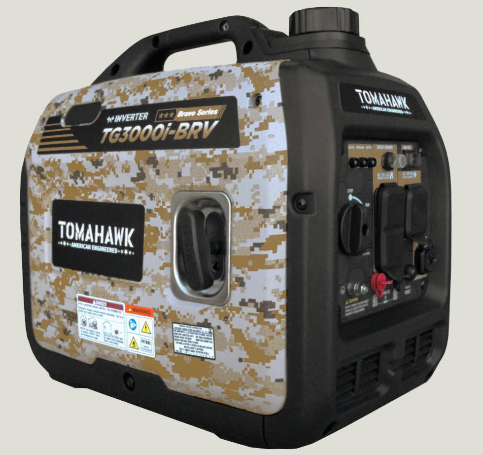 Tomahawk 3000W Camo Inverter Generator, Super Quiet | TG3000i-BRV