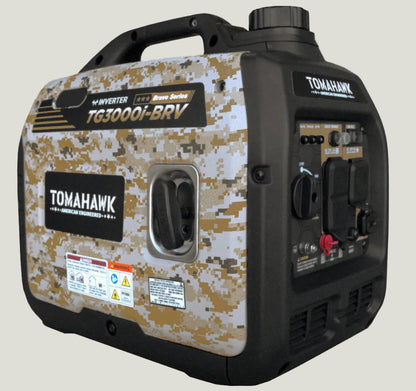 Tomahawk 3000W Camo Inverter Generator, Super Quiet | TG3000i-BRV