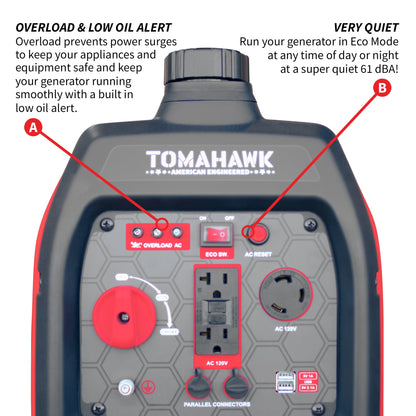 Tomahawk 3000W Super Quiet Inverter Generator for Glamping | TG3000i