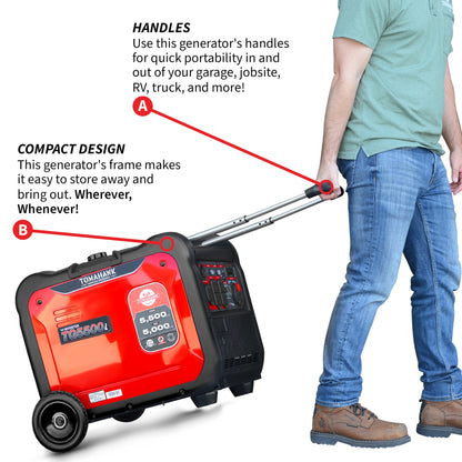 Tomahawk 5500W Super Quiet Inverter Generator for Glamping | TG5500i