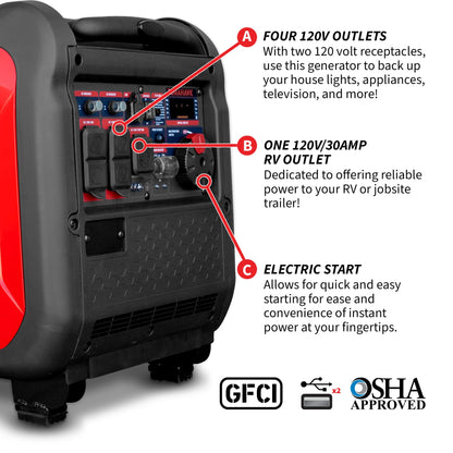 Tomahawk 5500W Super Quiet Inverter Generator for Glamping | TG5500i