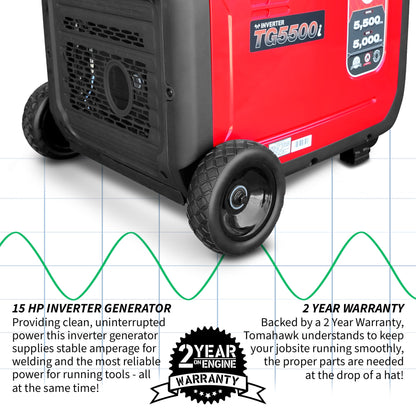 Tomahawk 5500W Super Quiet Inverter Generator for Glamping | TG5500i
