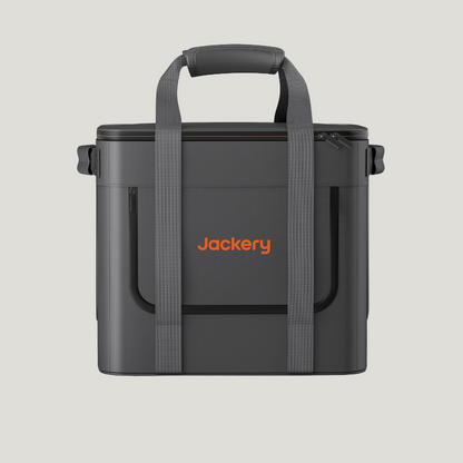 Black cooler bag with 'Jackery' logo on a white background