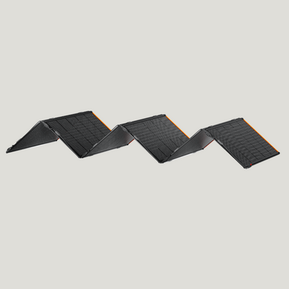 Foldable solar panel on a white background