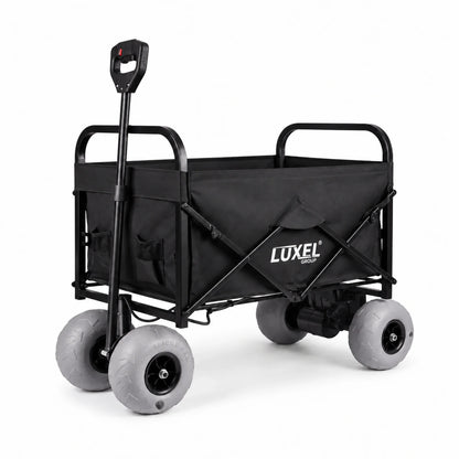 LUXEL 500W electric beach wagon, black with gray balloon wheels
