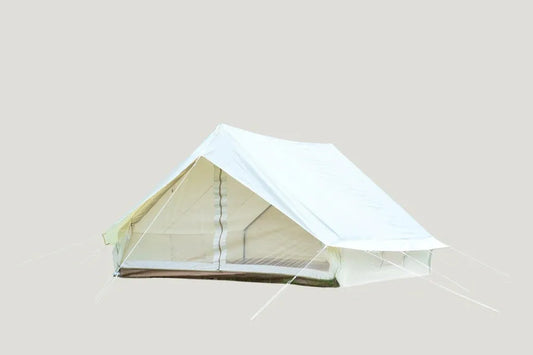 Spacious and robust safari tent, designed for luxury outdoor living, with a classic yet elegant structure for an immersive nature experience